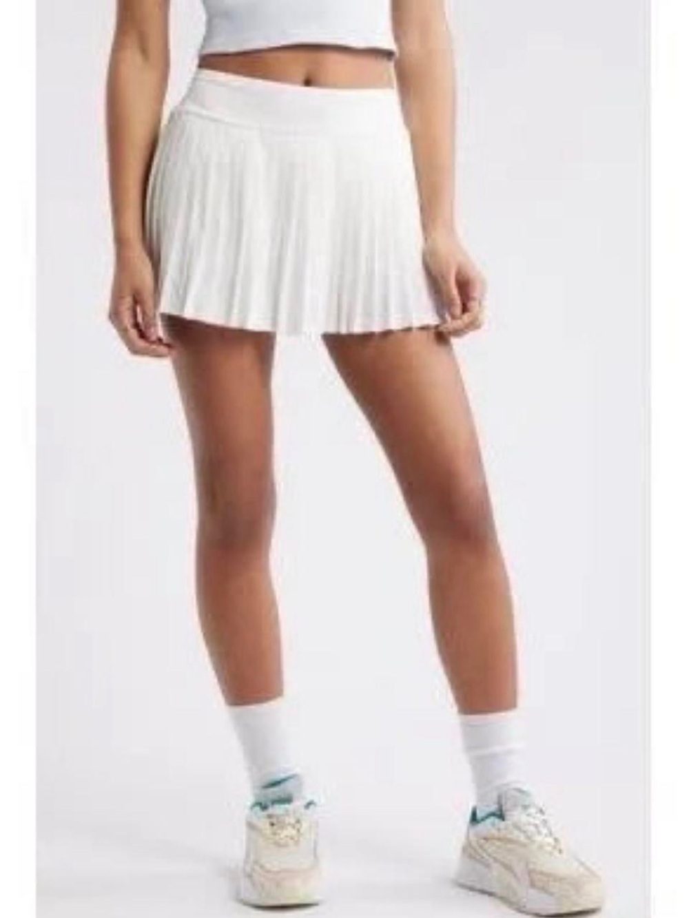 BP pleated mini skirt Shorts underneath, White, size large